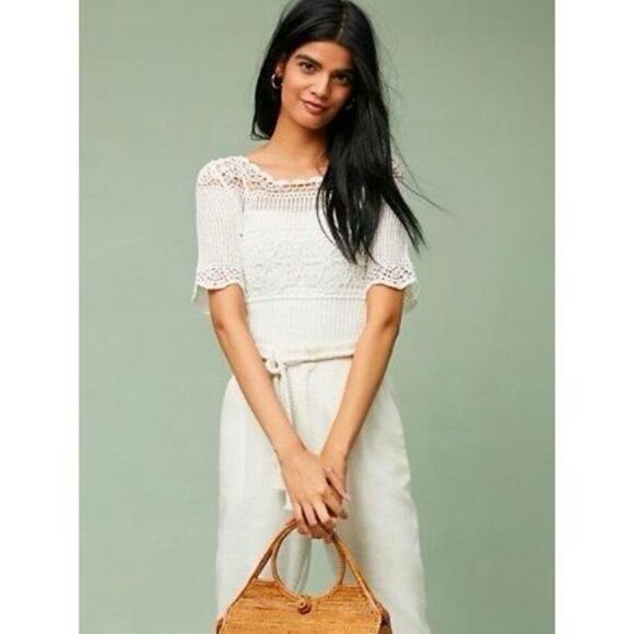 NEW James Coviello For Anthropolgie Women’s XS Lace Top - Picture 1 of 7